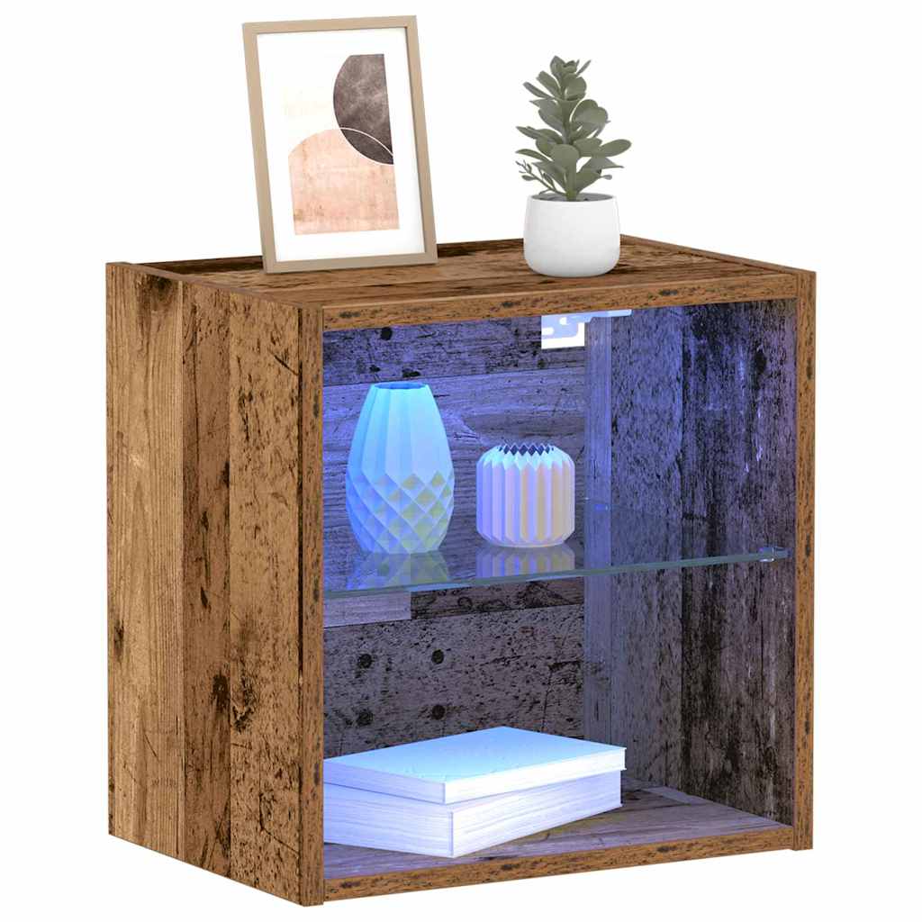 Étagère flottante avec lumière LED avec étagère 2 pc Marron - XIOS