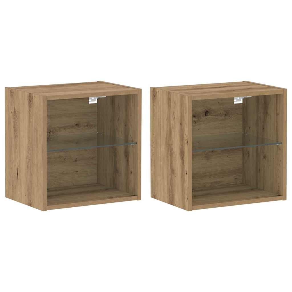 Étagère flottante avec étagère 2 pcs Marron 40 x 28.5 x 40 cm - XIOS