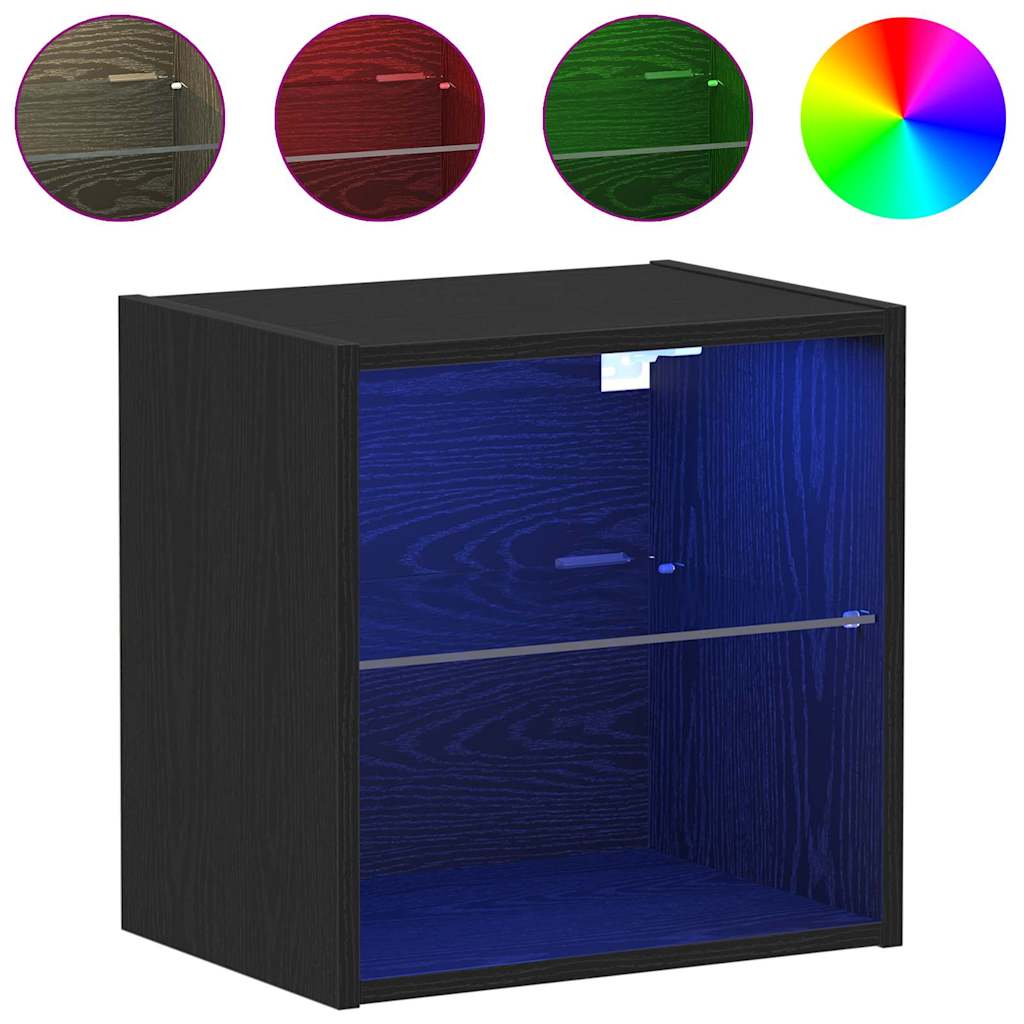 Étagère flottante avec étagère 2 pcs Noir 40 x 28.5 x 40 cm - XIOS