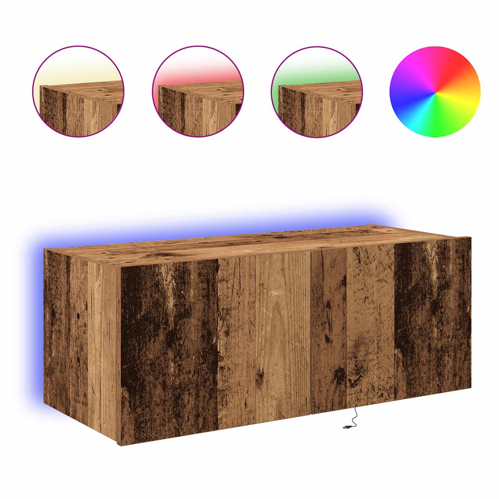 Meuble TV mural 80 x 35 x 31 cm Bois ancien Bois d'ingénierie - XIOS