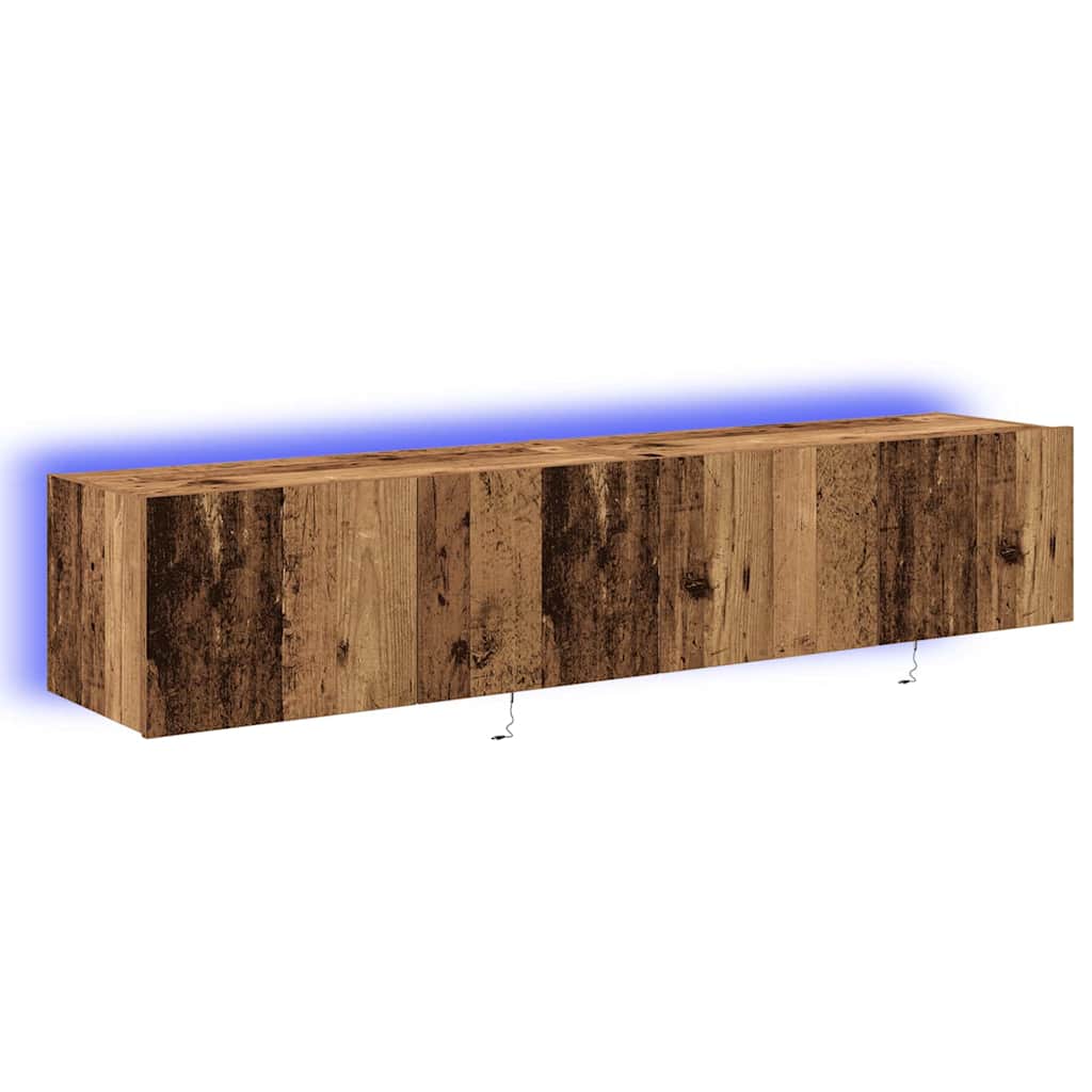 Meuble TV mural Montage mural 2 pcs Bois Ancien 80 x 35 x 31 cm - XIOS
