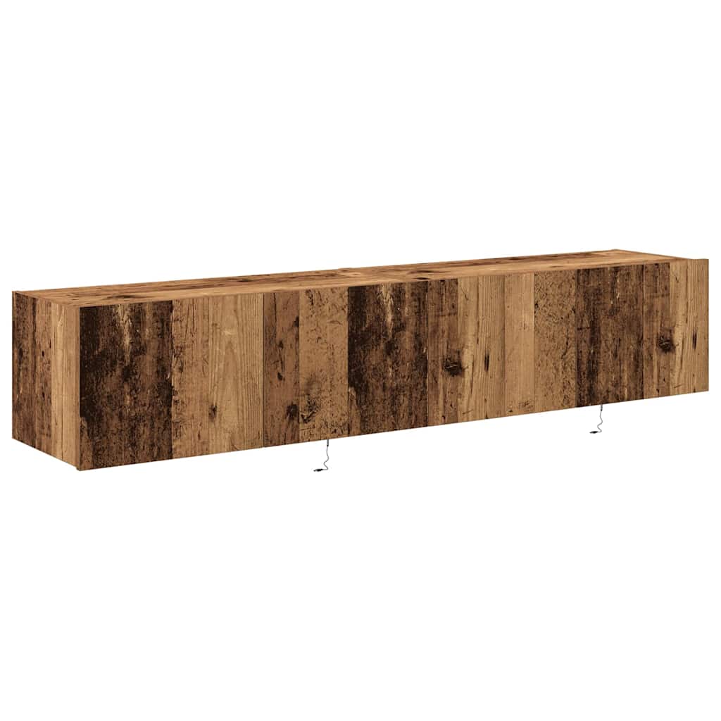 Meuble TV mural Montage mural 2 pcs Bois Ancien 80 x 35 x 31 cm - XIOS
