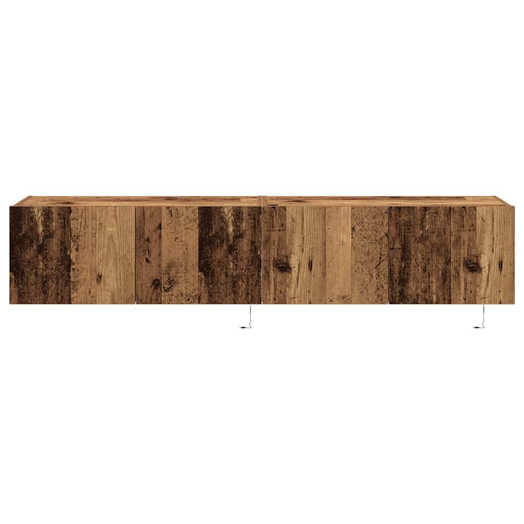 Meuble TV mural Montage mural 2 pcs Bois Ancien 80 x 35 x 31 cm - XIOS