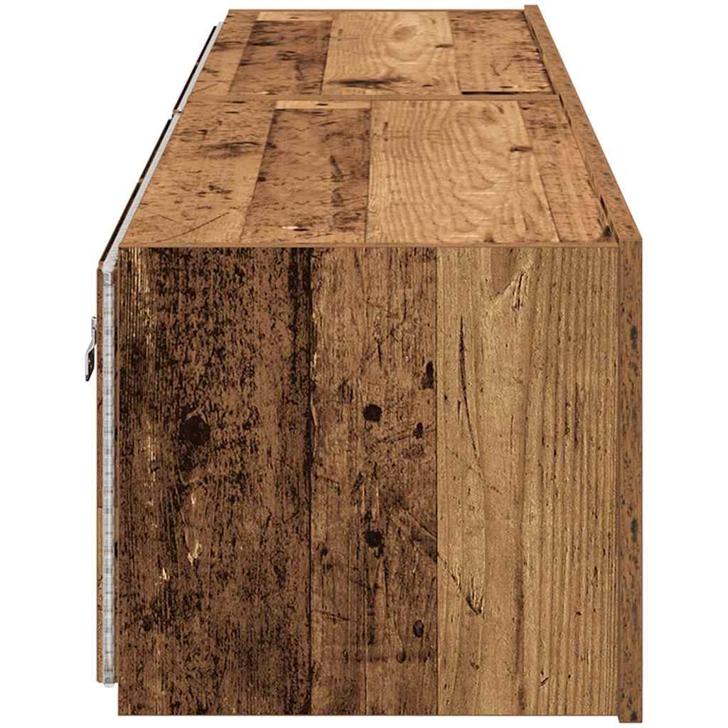 Meuble TV mural Montage mural 2 pcs Bois Ancien 80 x 35 x 31 cm - XIOS
