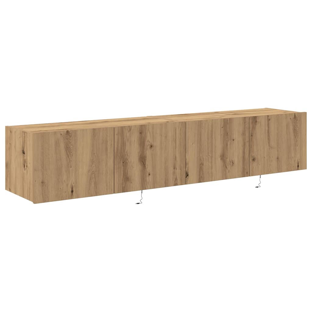 Meuble TV mural 2 pcs Chêne artisanal 80 x 35 x 31 cm - XIOS