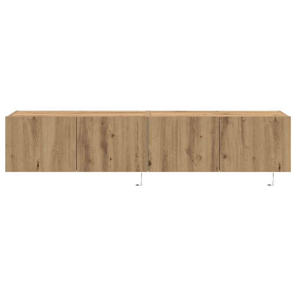 Meuble TV mural 2 pcs Chêne artisanal 80 x 35 x 31 cm - XIOS