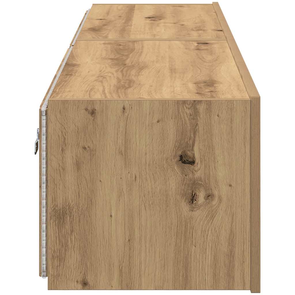 Meuble TV mural 2 pcs Chêne artisanal 80 x 35 x 31 cm - XIOS
