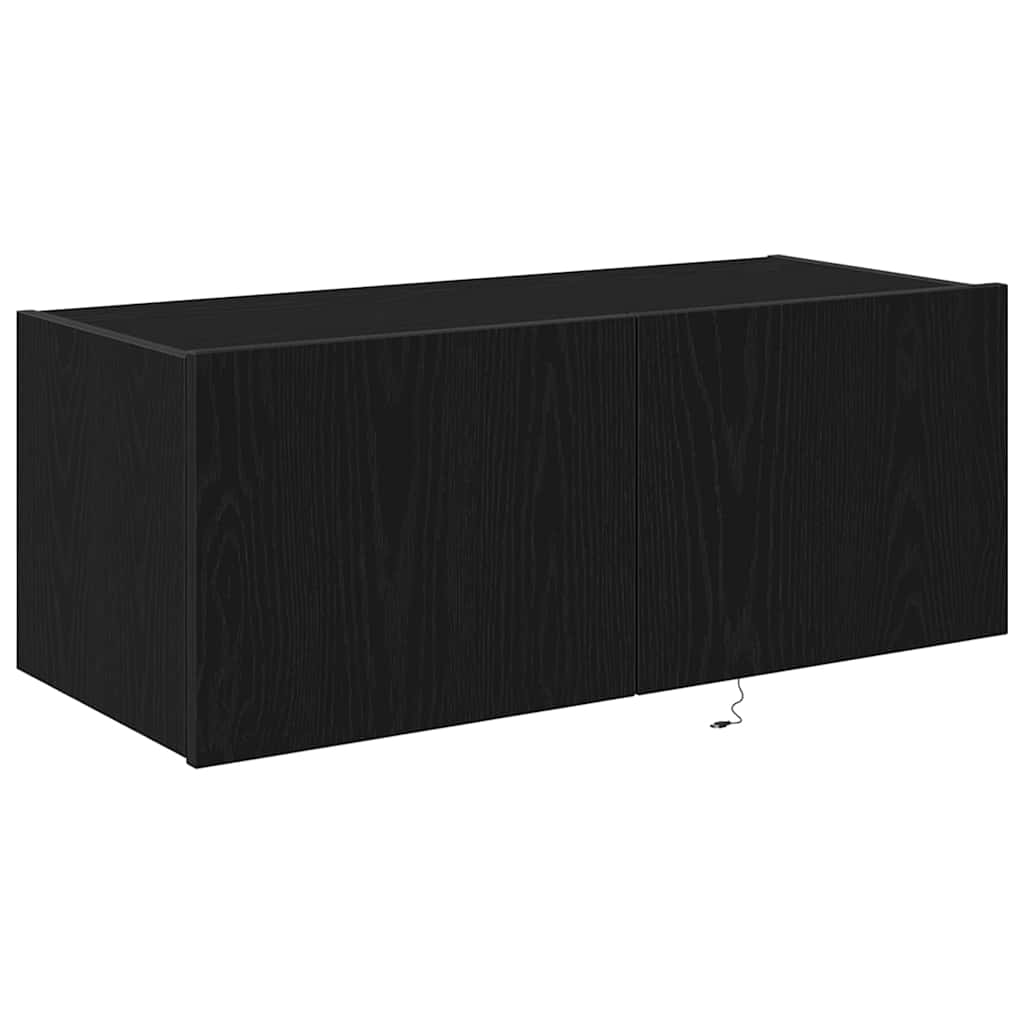 Meuble TV mural Chêne noir 80 x 35 x 31 cm Bois d'ingénierie
