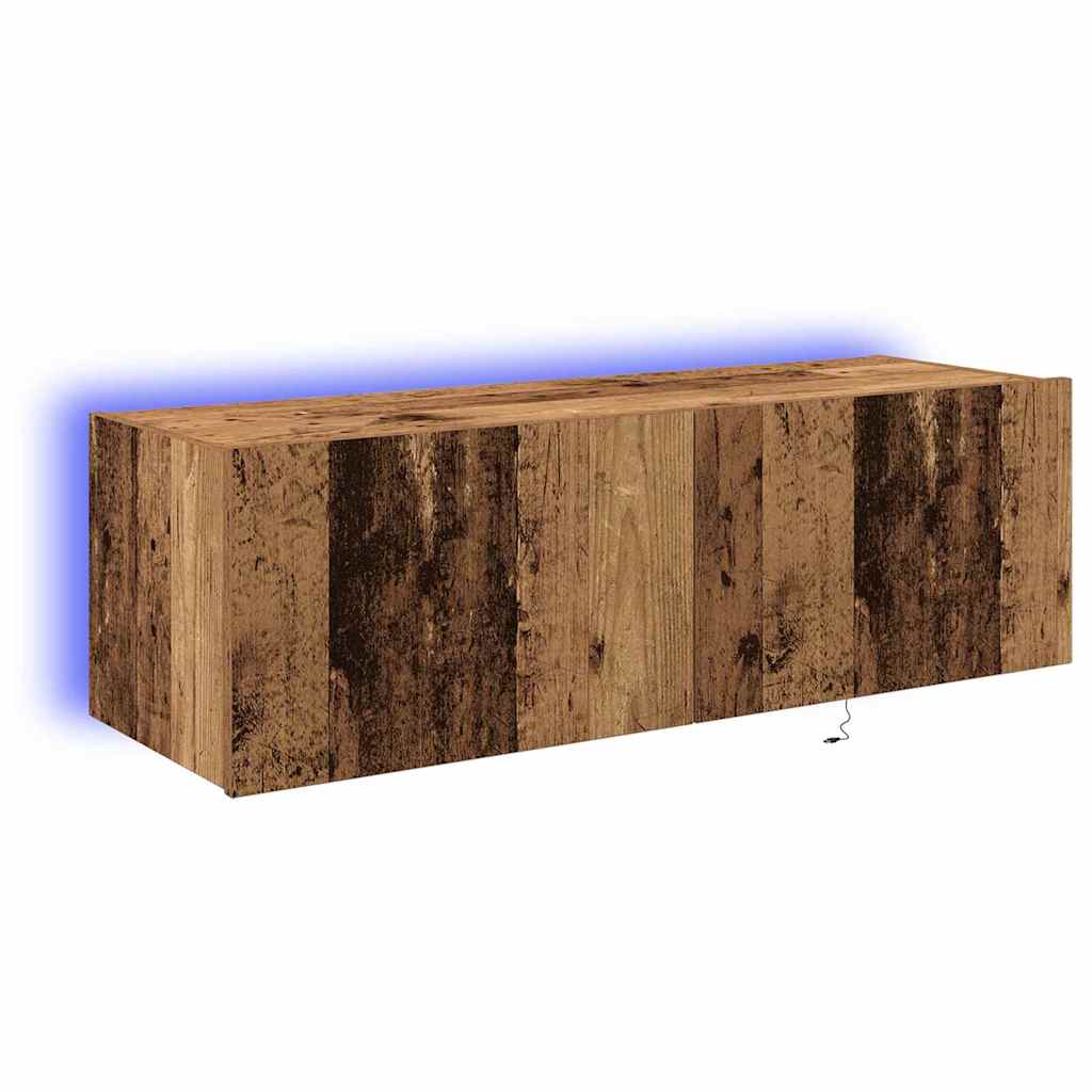 Meuble TV mural 2 pcs Bois Ancien 100 x 35 x 31 cm