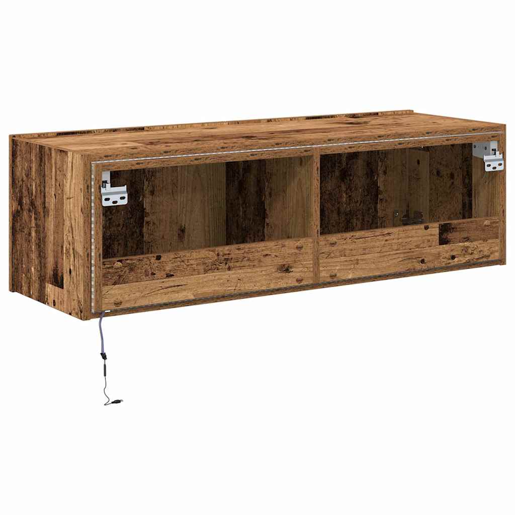 Meuble TV mural 2 pcs Bois Ancien 100 x 35 x 31 cm