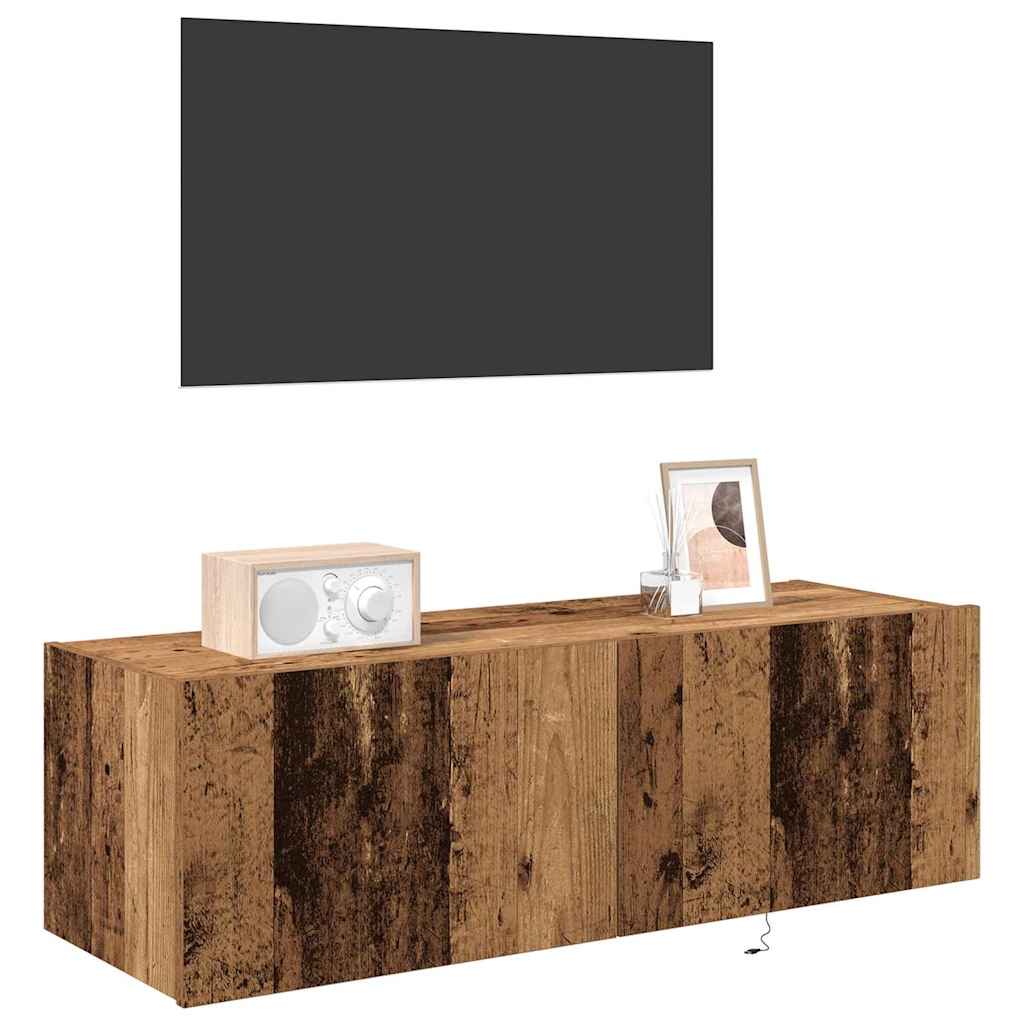 Meuble TV mural 2 pcs Bois Ancien 100 x 35 x 31 cm