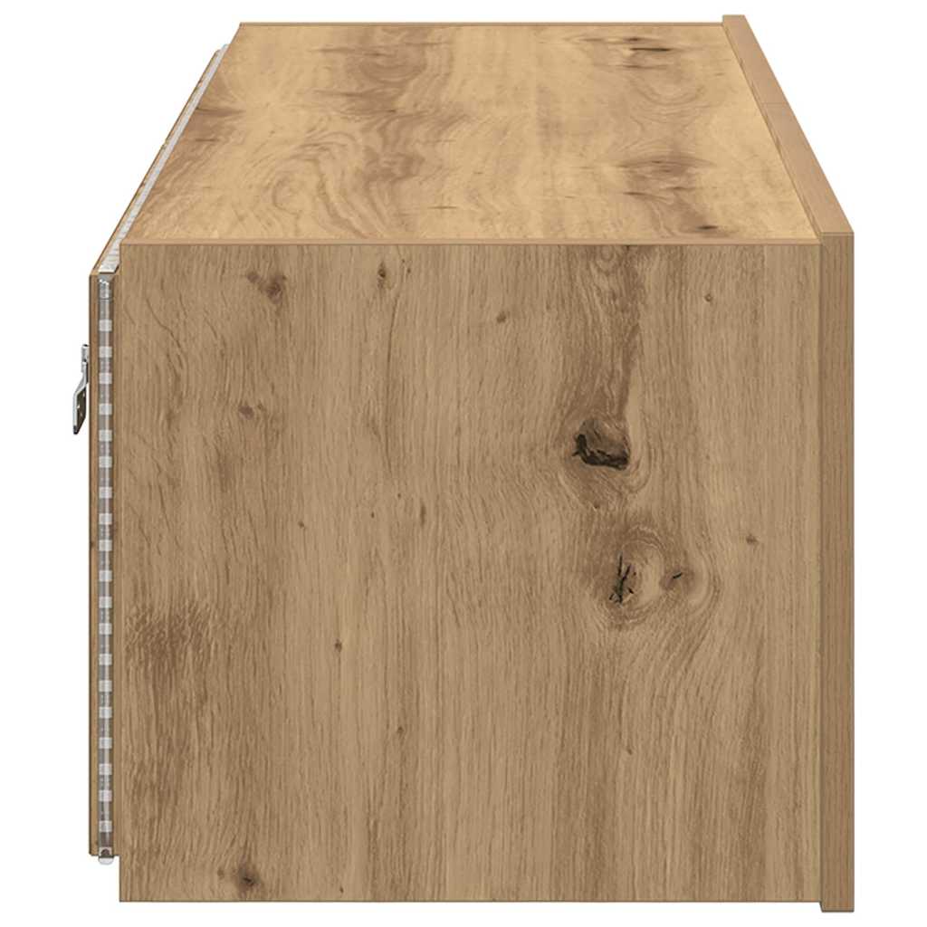 Meuble TV mural Montage mural Chêne artisanal 100 x 35 x 31 cm