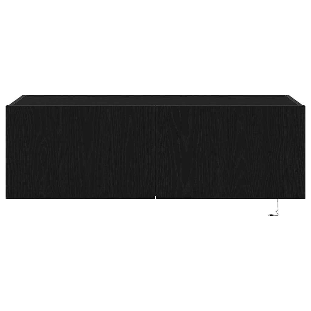 Meuble TV mural avec LED 2 pcs Chêne noir 100 x 35 x 31 cm - XIOS