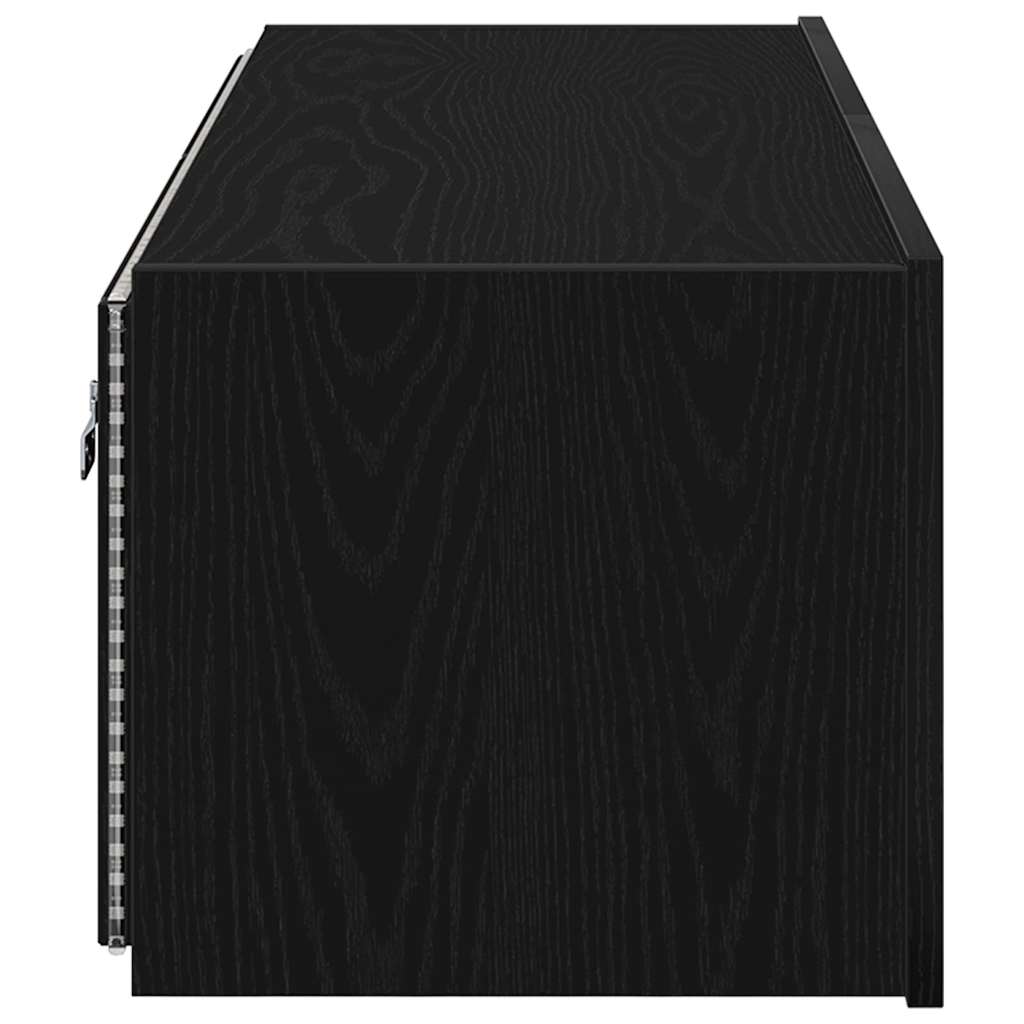Meuble TV mural avec LED 2 pcs Chêne noir 100 x 35 x 31 cm - XIOS