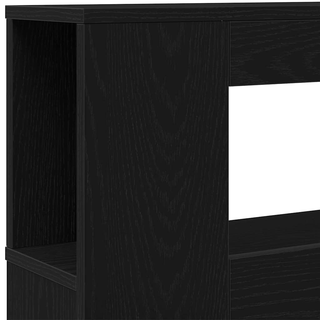 Tête de lit LED avec étagère Chêne noir 100 x 18,5 x 103,5 cm