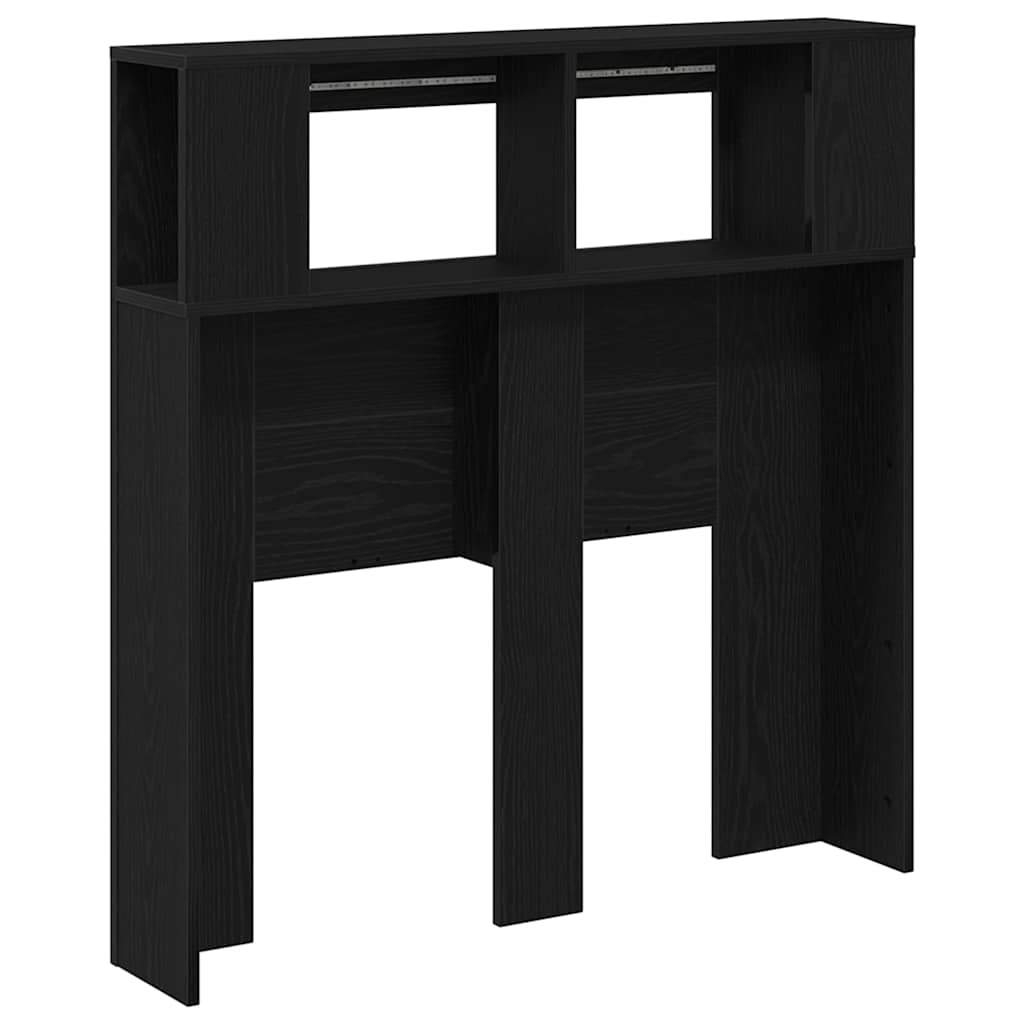 Tête de lit LED avec étagère Chêne noir 100 x 18,5 x 103,5 cm