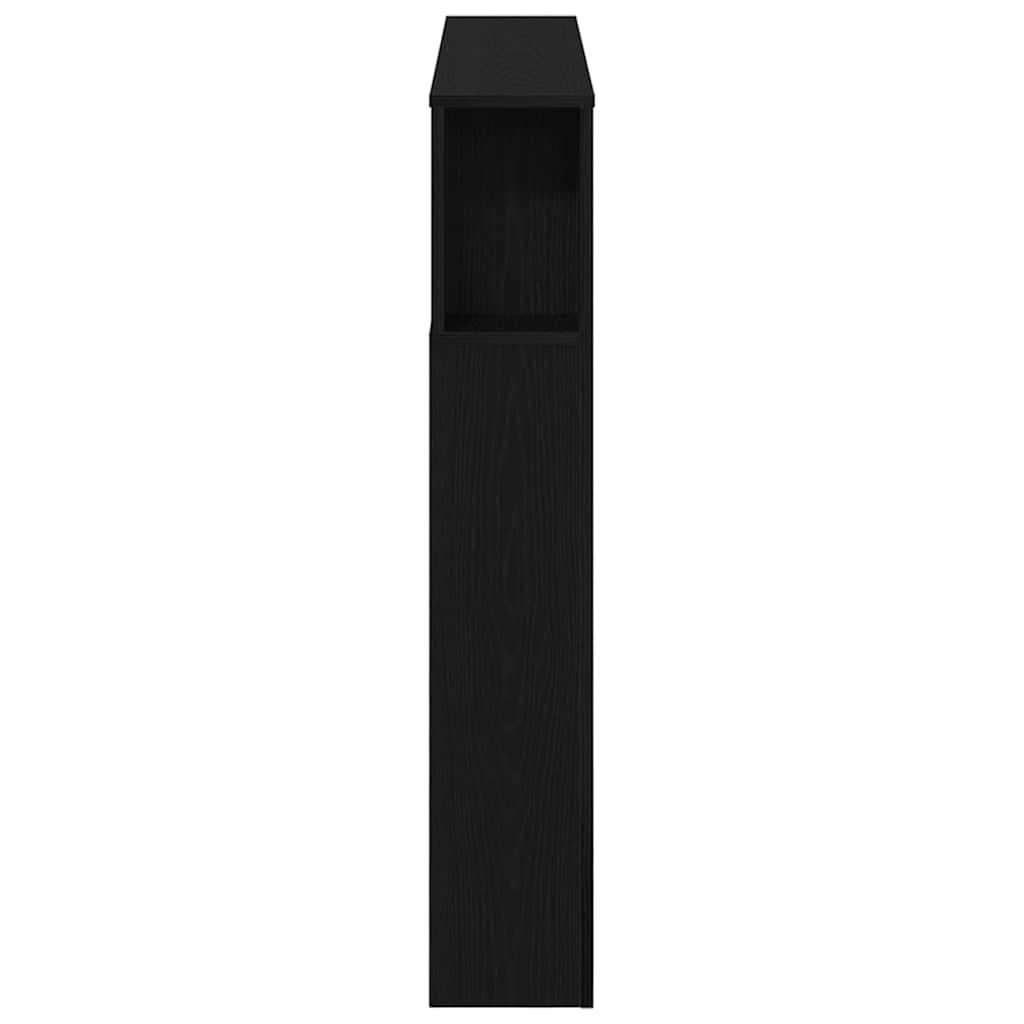 Tête de lit LED avec étagère Chêne noir 120 x 18,5 x 103,5 cm - XIOS