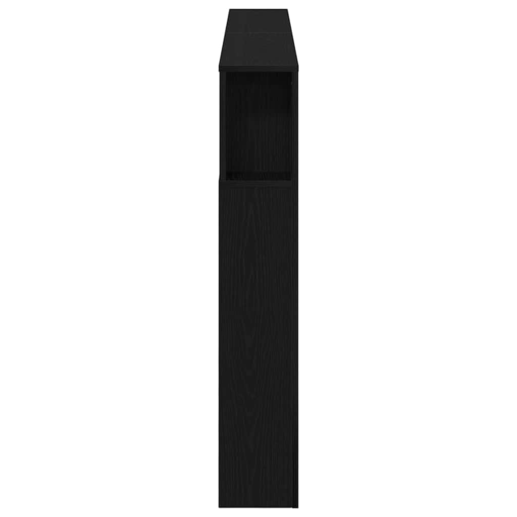 Tête de lit LED avec étagère Chêne noir 180 x 18,5 x 103,5 cm - XIOS