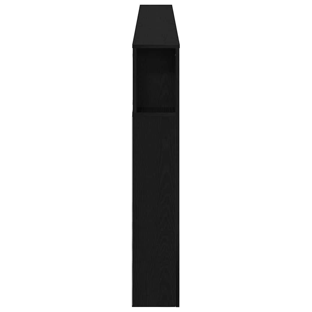Tête de lit LED avec étagère Chêne noir 220 x 18,5 x 103,5 cm - XIOS