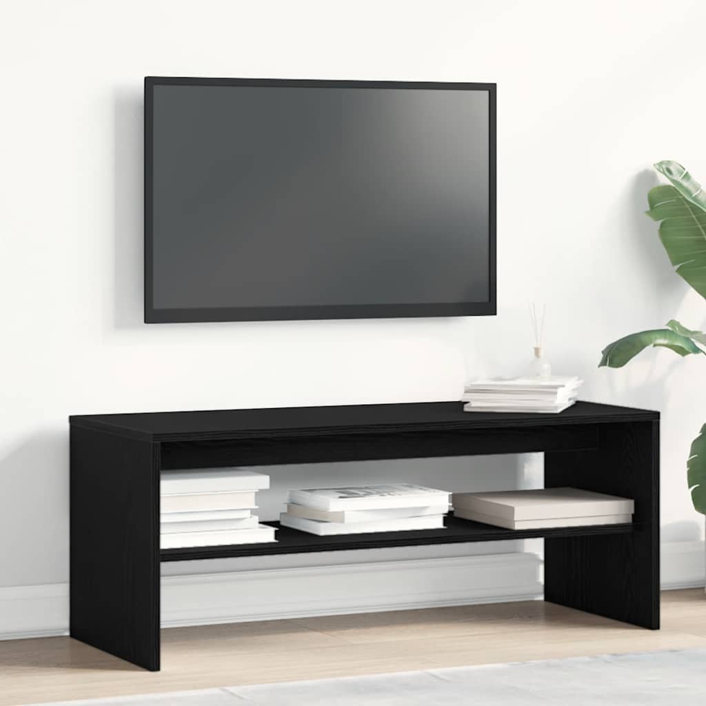 Meuble TV chêne noir 100x40x40 cm bois d'ingénierie - XIOS