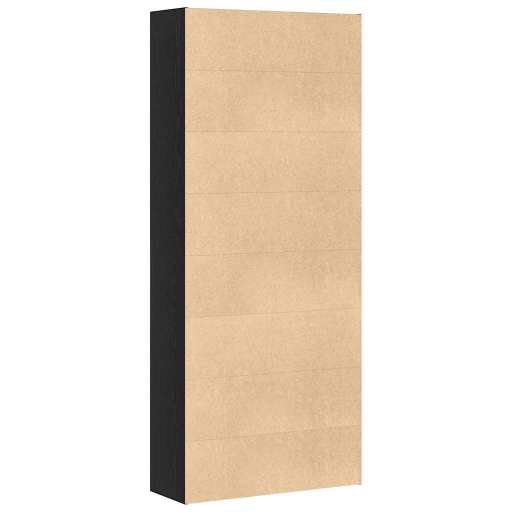 Bibliothèque en chêne noir 80x30x189 cm bois d'ingénierie - XIOS