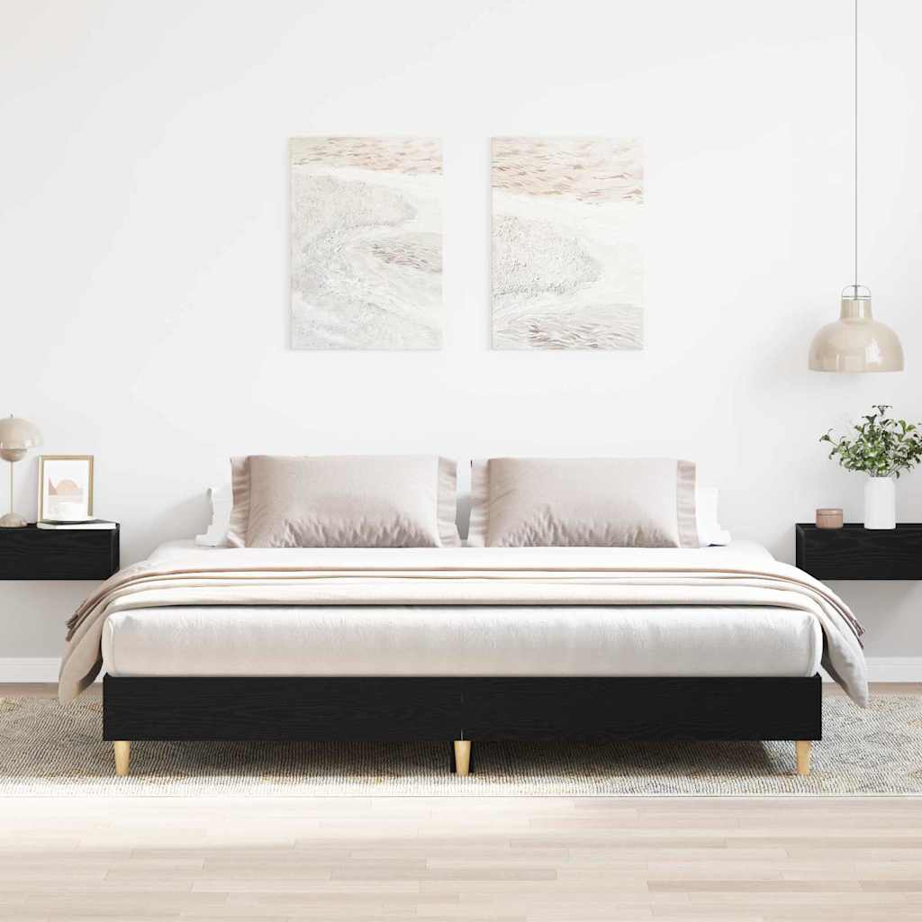 Cadre de lit Chêne noir 180 x 200 cm Bois d'ingénierie - XIOS