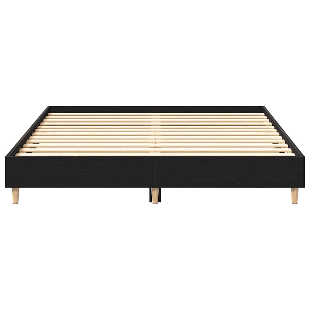 Cadre de lit Chêne noir 203 x 153 x 25 cm Bois d'ingénierie - XIOS
