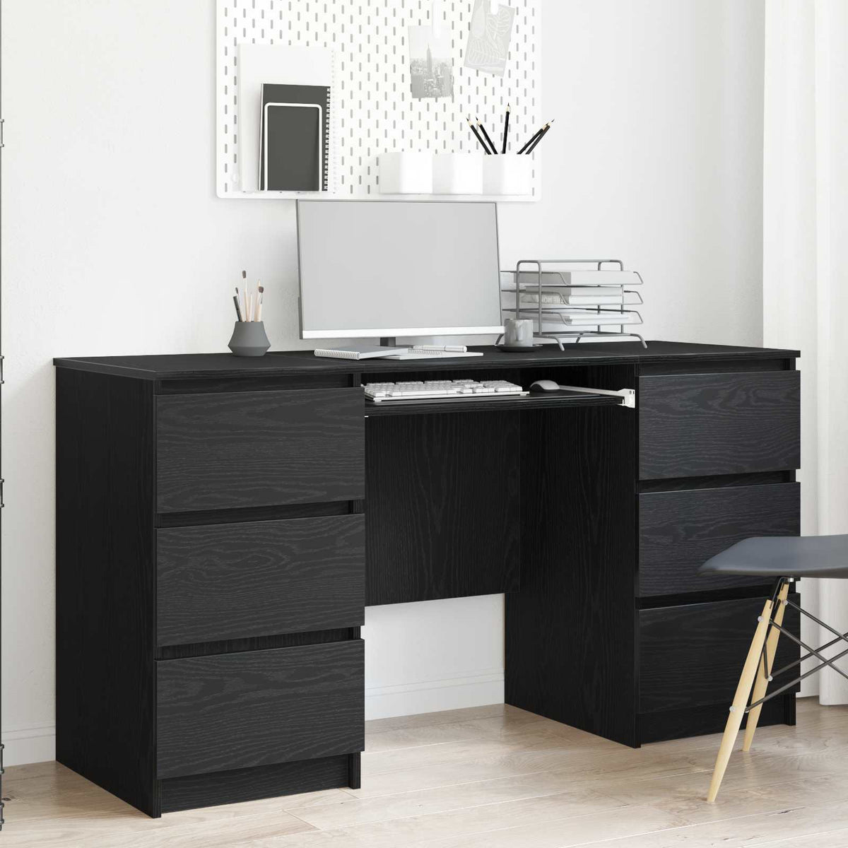 Bureau Chêne noir Bois d'ingénierie 140 x 50 x 76 cm - XIOS