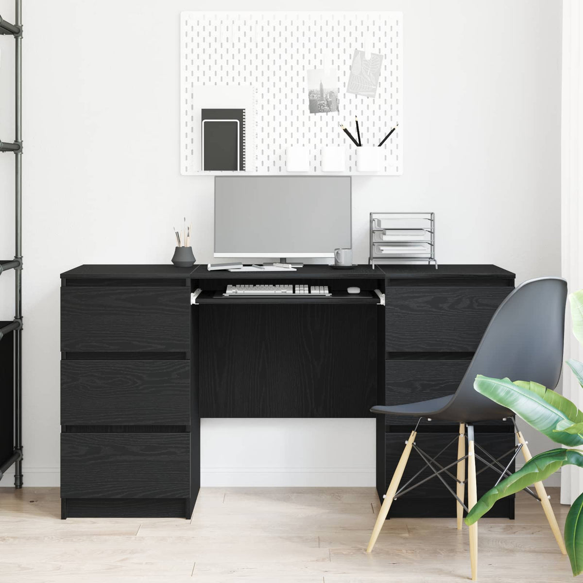 Bureau Chêne noir Bois d'ingénierie 140 x 50 x 76 cm - XIOS