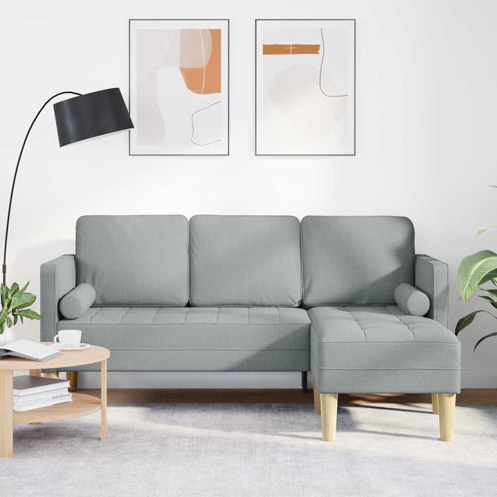 Ensemble de Canapés avec coussin Gris clair Polyester