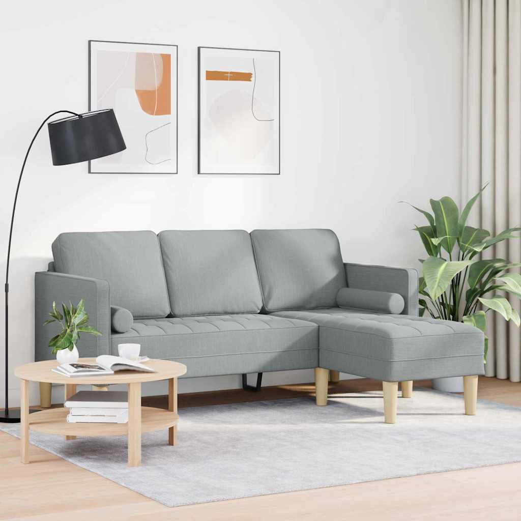 Ensemble de Canapés avec coussin Gris clair Polyester