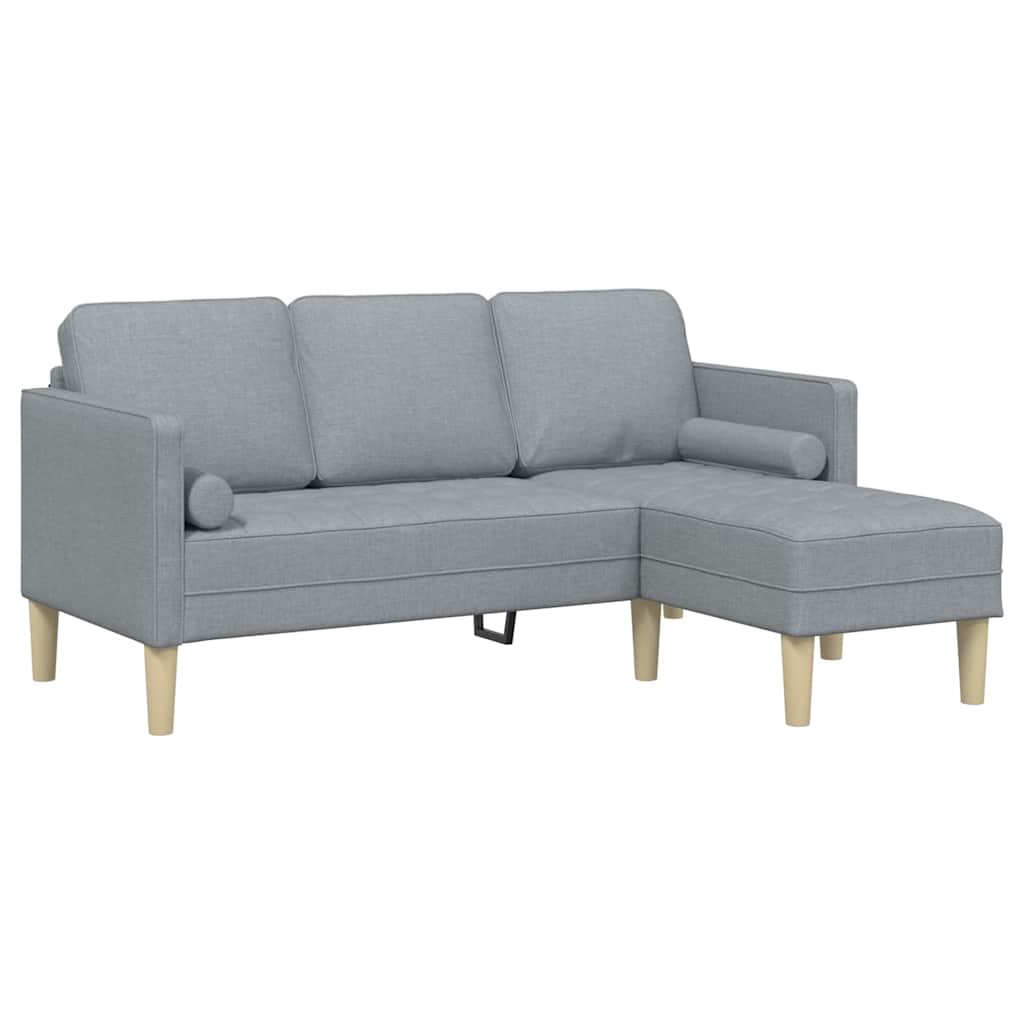 Ensemble de Canapés avec coussin Gris clair Polyester