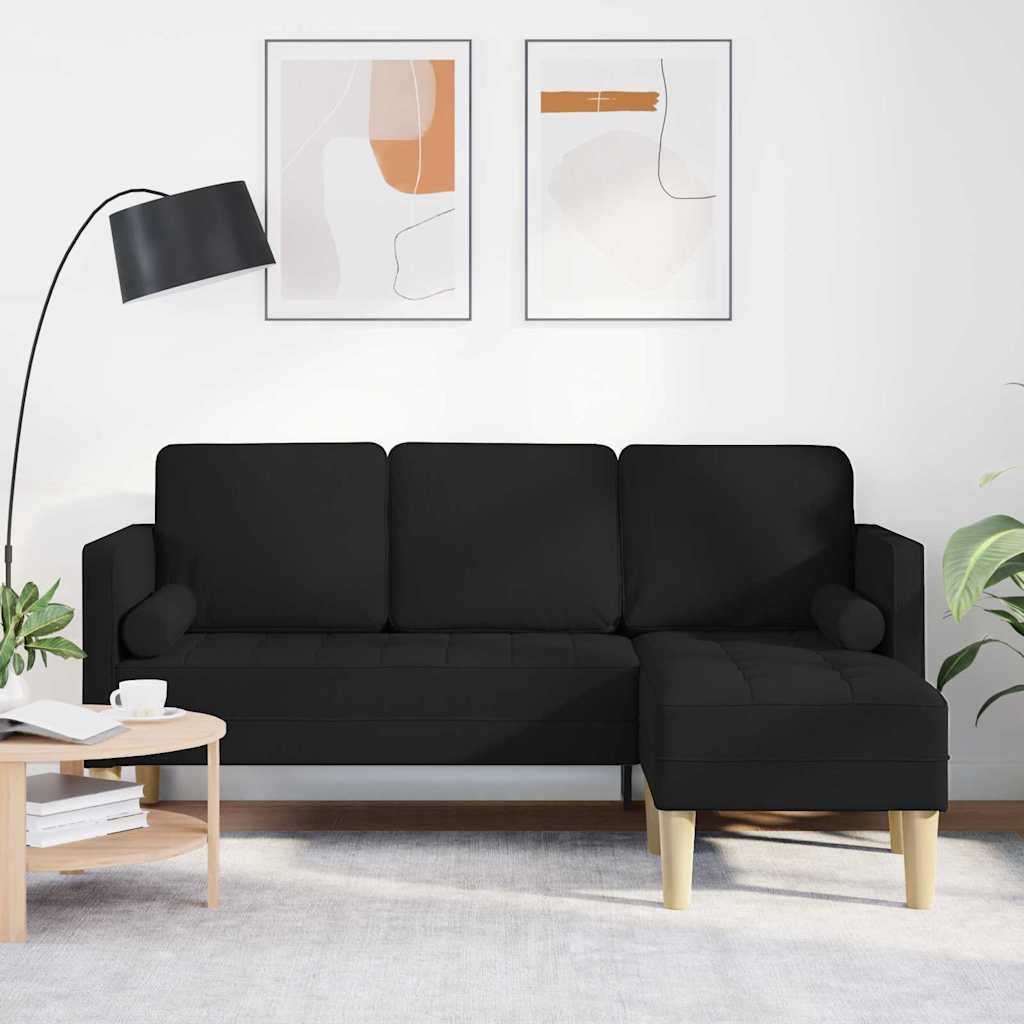 Ensemble de Canapés avec coussin Noir Polyester - XIOS