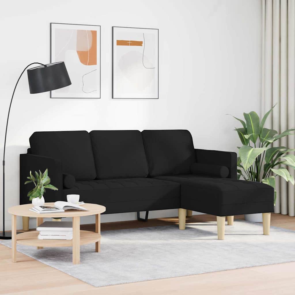 Ensemble de Canapés avec coussin Noir Polyester - XIOS