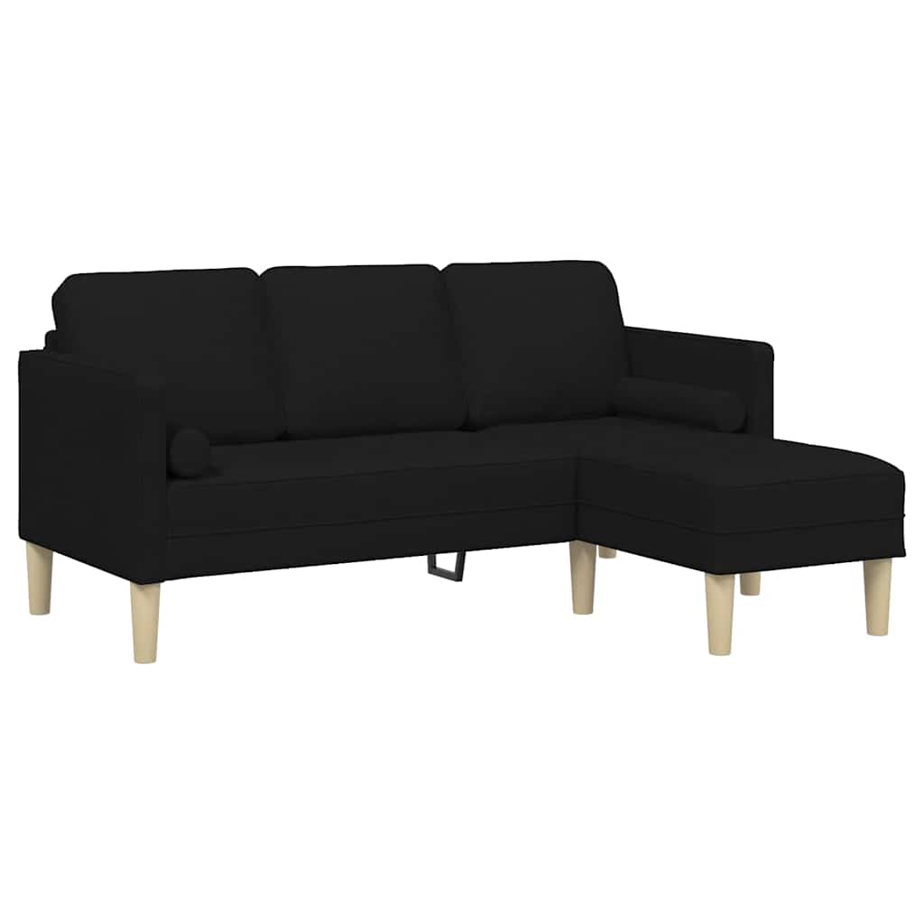 Ensemble de Canapés avec coussin Noir Polyester - XIOS