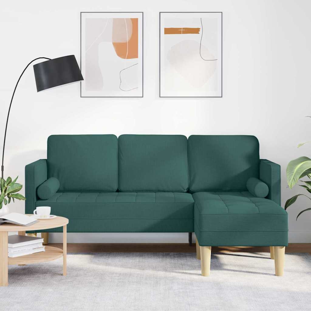 Ensemble de Canapés avec coussin Vert foncé Polyester