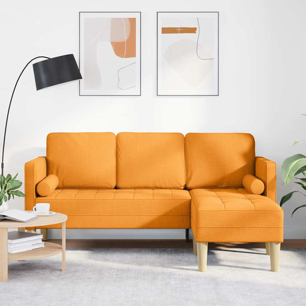 Ensemble de Canapés avec coussin Jaune foncé Polyester