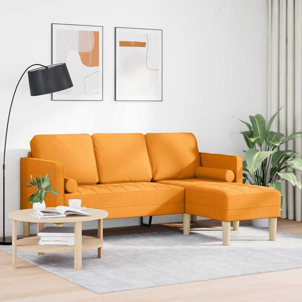 Ensemble de Canapés avec coussin Jaune foncé Polyester