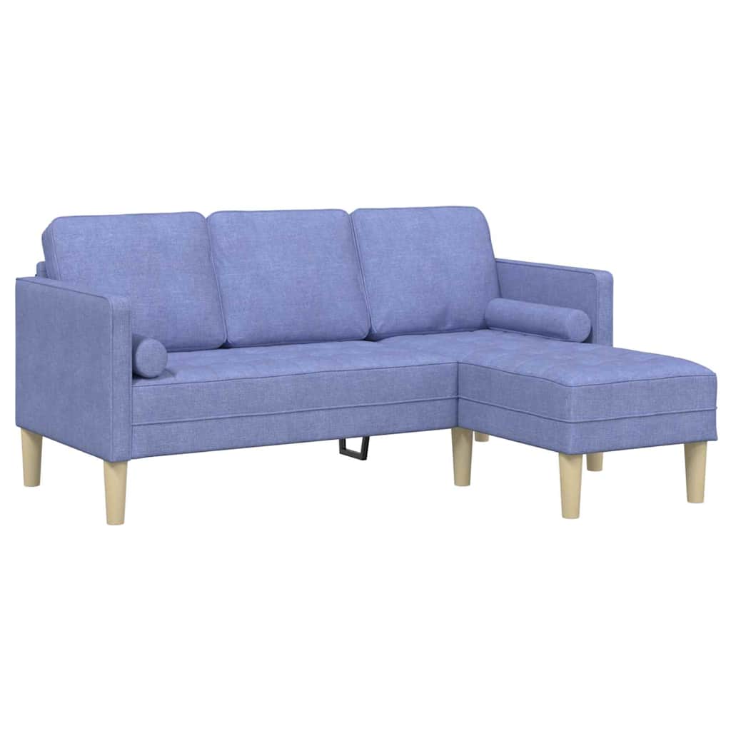 Ensemble de Canapés avec coussin Bleu denim Polyester