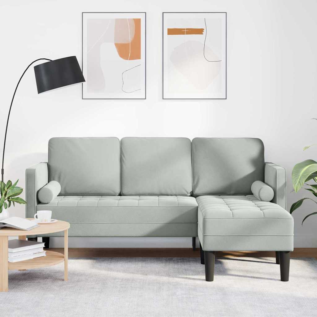 Ensemble de Canapés avec coussin Gris clair Polyester - XIOS