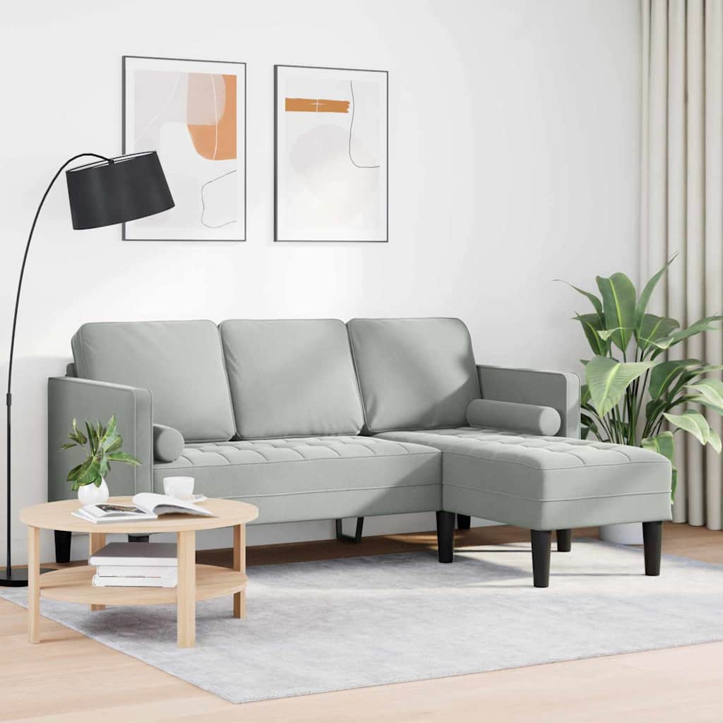 Ensemble de Canapés avec coussin Gris clair Polyester - XIOS
