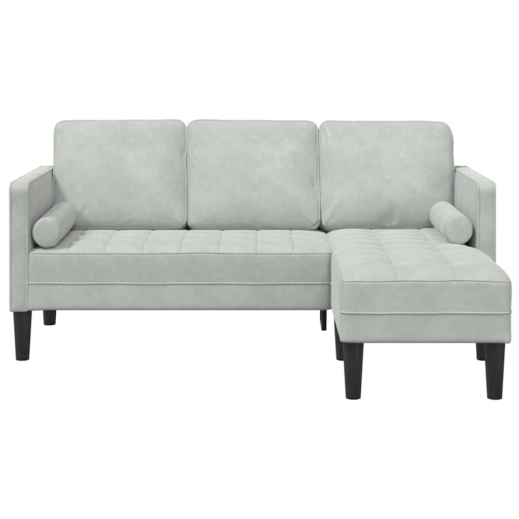 Ensemble de Canapés avec coussin Gris clair Polyester