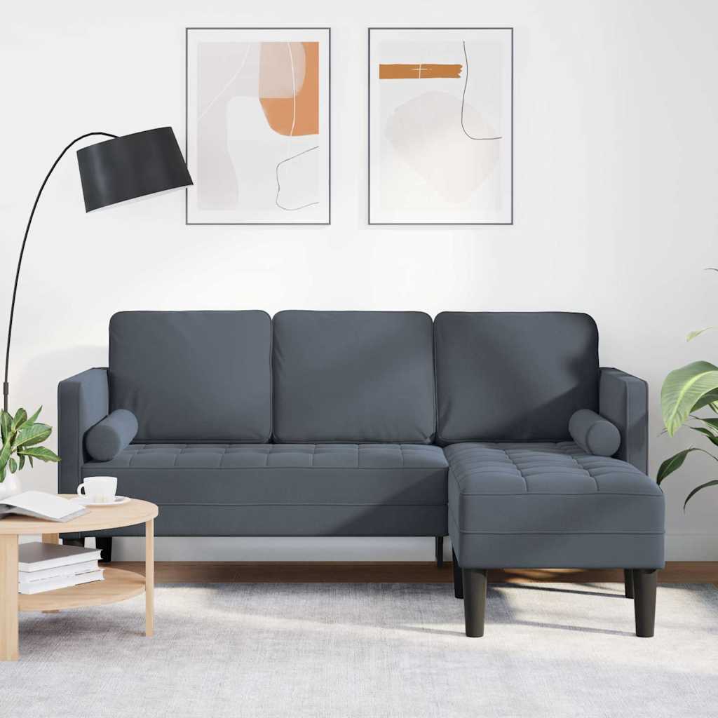 Ensemble de Canapés avec coussin Gris foncé Polyester - XIOS