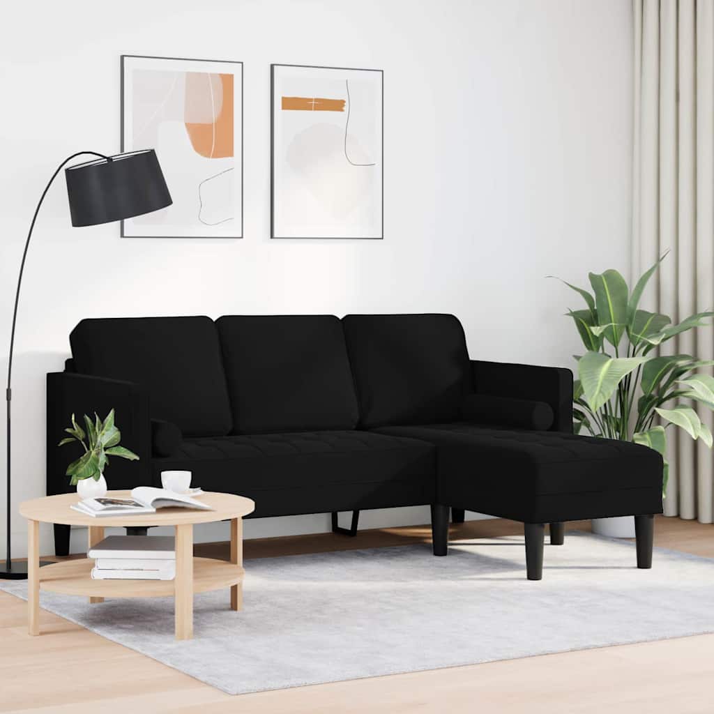 Ensemble de Canapés avec coussin Noir Polyester - XIOS