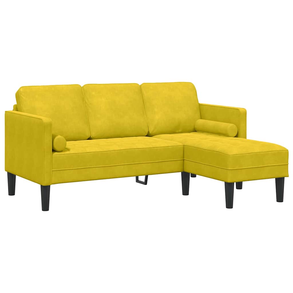 Ensemble de Canapés avec coussin Jaune Polyester