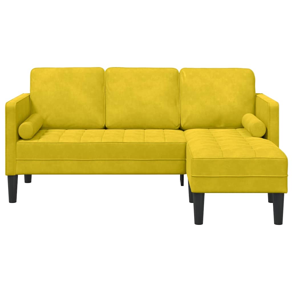 Ensemble de Canapés avec coussin Jaune Polyester