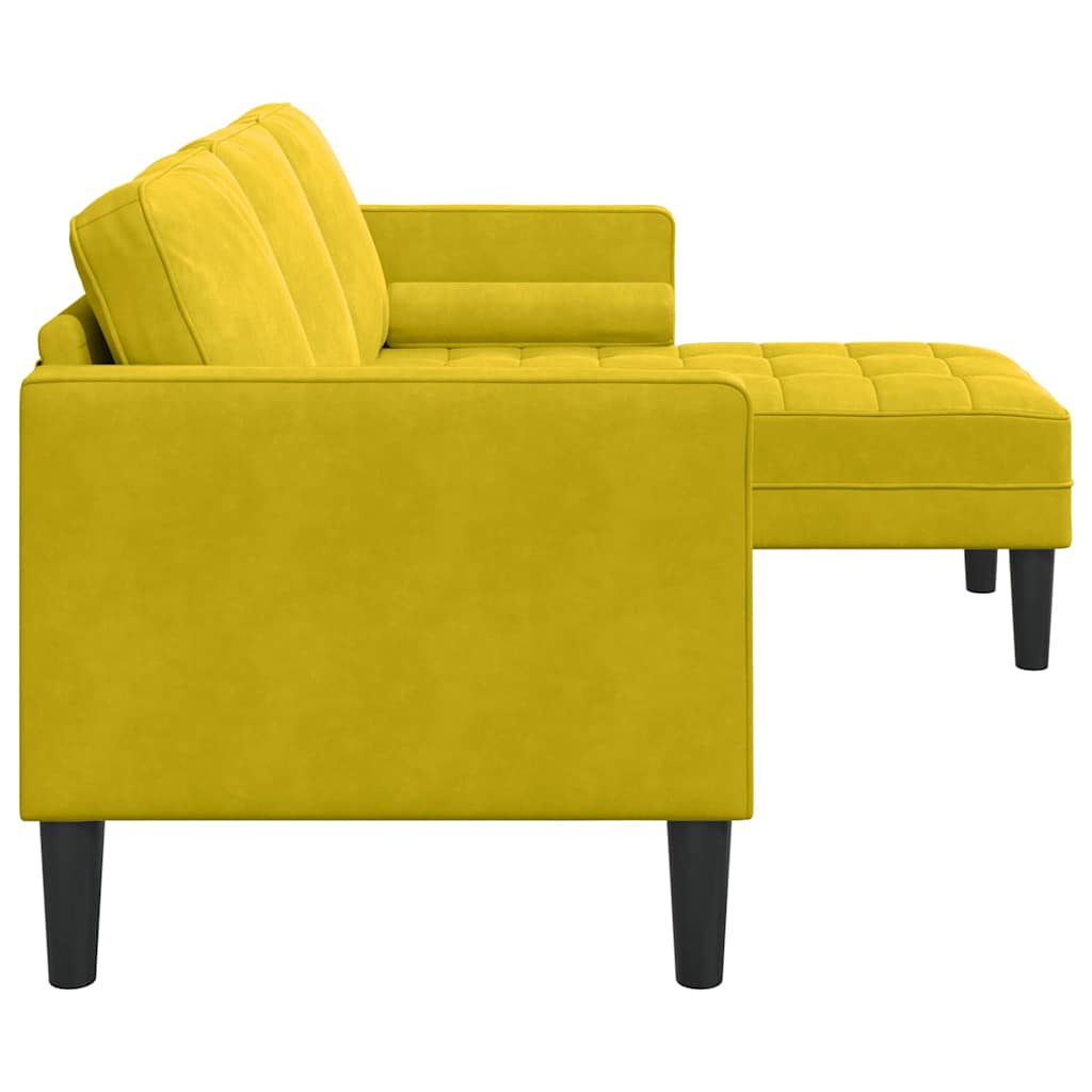 Ensemble de Canapés avec coussin Jaune Polyester