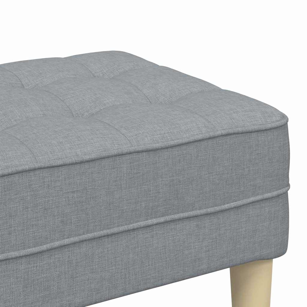 banc avec coussin Gris clair 113 x 57 x 39 cm tissu - XIOS