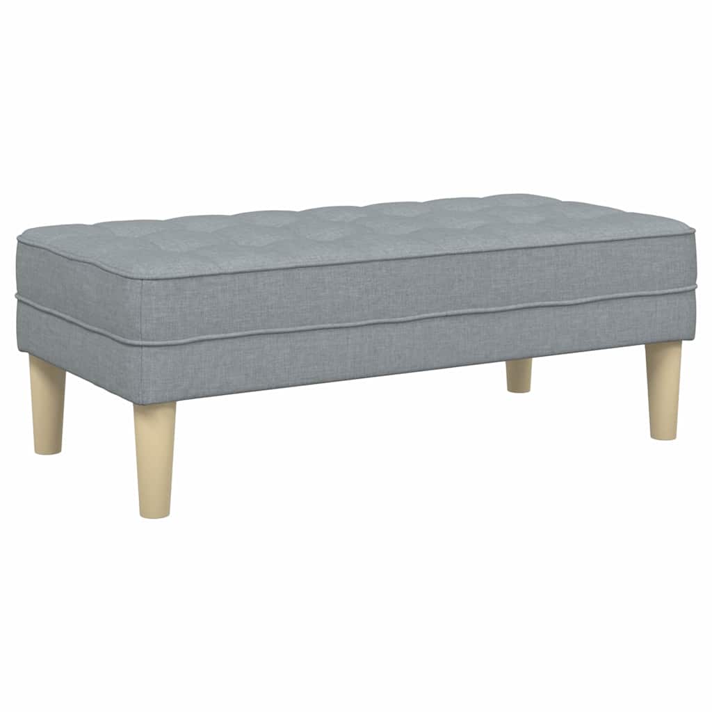 banc avec coussin Gris clair 113 x 57 x 39 cm tissu - XIOS