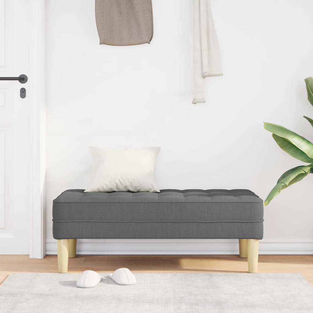 banc avec coussin Gris foncé 113 x 57 x 39 cm tissu - XIOS